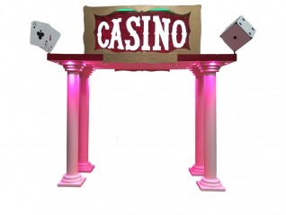 Location d'une entrée casino : enseigne + colonne, livraison décor soirée casino, livraison partout en France, Rennes Lille