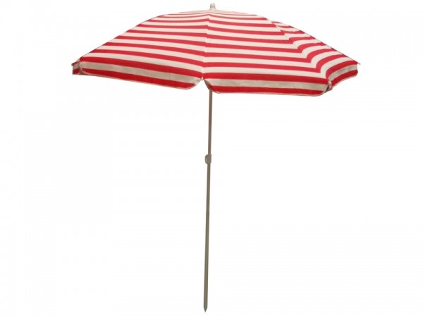 Parasol rouge et blanc + support table