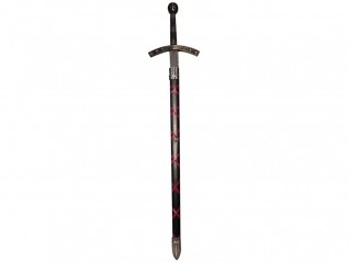 Epée de frappe avec fourreau noir et rouge, décoration médiévale, livraison partout en France, Lamballe, Dinard