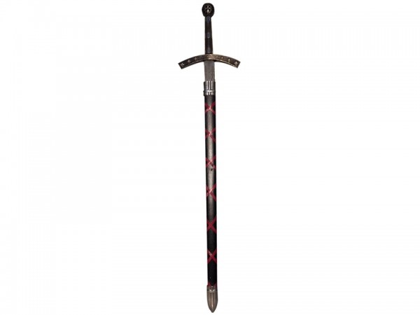 Epée de frappe avec fourreau noir et rouge, décoration médiévale, livraison partout en France, Lamballe, Dinard