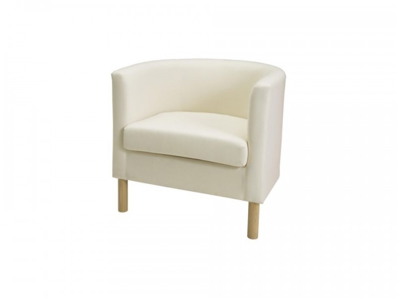 Fauteuil blanc écru dos bas