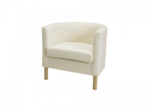 Fauteuil blanc écru dos bas