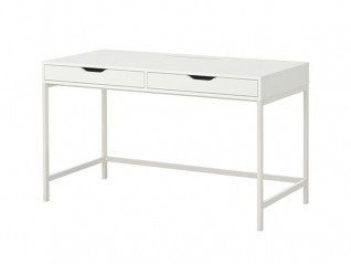 Table bureau 2 tiroirs blanc
