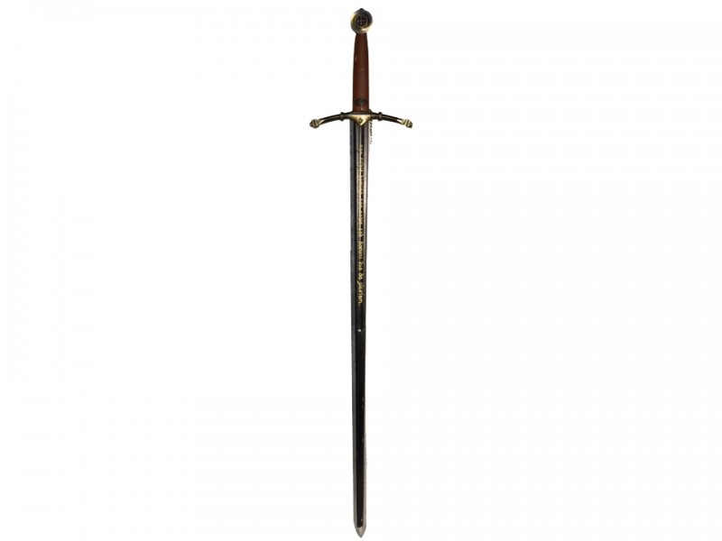 Epée Templier avec manche marron, décor pour prestation médiévale, Nantes Angers