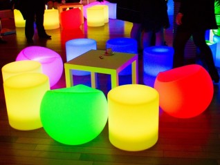 Fauteuil drop chair lumineux sur batterie