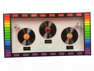 Tableau disco 3 disques géants, décoration pour un anniversaire thème disco, livraison partout en France, Rouen Caen