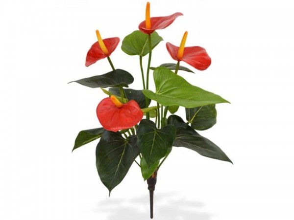 Anthurium artificiel bouquet rouge, accessoire déco galerie marchande, livraison partout en France, Le Havre Le Mans