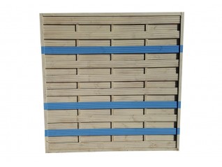 Loc claustra blanc avec bandes bleues pour décor plage, exotique, Toulouse, La Rochelle