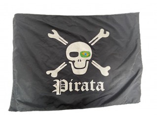 Drapeau pirate tête de mort œil Brésil accessoire déco soirée à thème corsaire, pirate, livraison partout en France, Rennes Caen