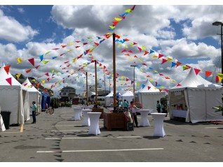 Location mât d'accroche de guirlande pour salon et festival sur Saint Malo