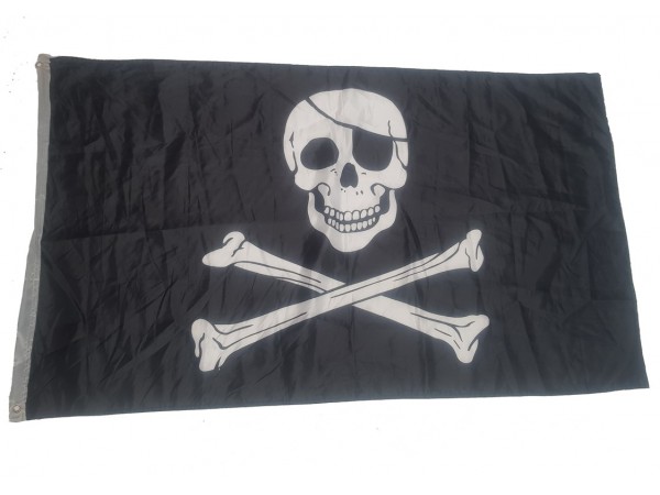 Drapeau pirate 2 OS en location pour événement thématique corsaire, pirates, livraison partout en France, Lille Paris