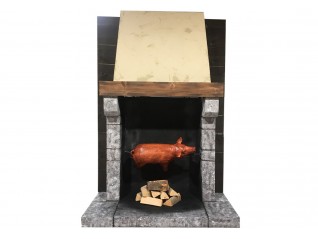 Décor à thème Montagne, Campagne, Médiéval avec location d'une cheminée pierre avec cochon grillé sur Saintes, Annecy
