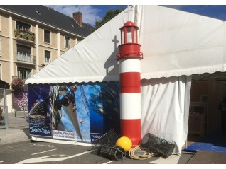 Casier à seiches cylindrique, décoration pour soirée à thème fonds marins, Rouen Caen