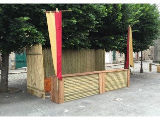 Palissade bois, matériel événementiel pour décor romain, corsaire, jungle, exotique, Caen Rouen