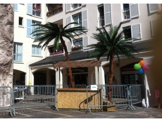 Paillote - élément de 2m avec toit chaume en location pour anniversaire à thème cubain, exotique, Lorient Vannes