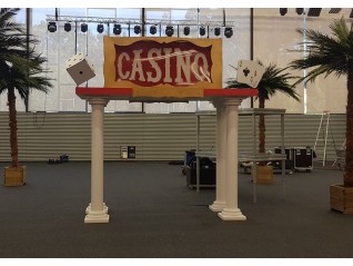 Entrée casino: enseigne + colonne décoration à louer pour anniversaire thème casino, Las Vegas, Dinan Dinard