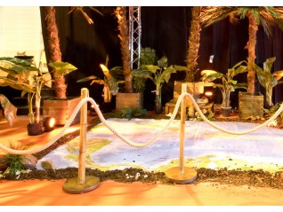 Potelet bambou - lot de 6 avec cordelette décor pour soirée à thème cuba, Martinique, Rennes Saint-Malo