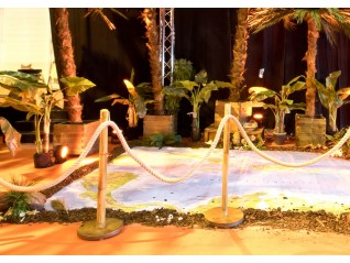 Potelet bambou - lot de 6 avec cordelette décor pour soirée à thème cuba, Martinique, Rennes Saint-Malo