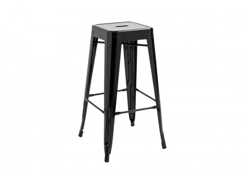 Mobilier en location. Tabouret métal noir.