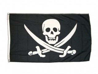 Drapeau pirate 2 epees, accessoire déco pour animation thème corsaires, pirates, Lille La Baule