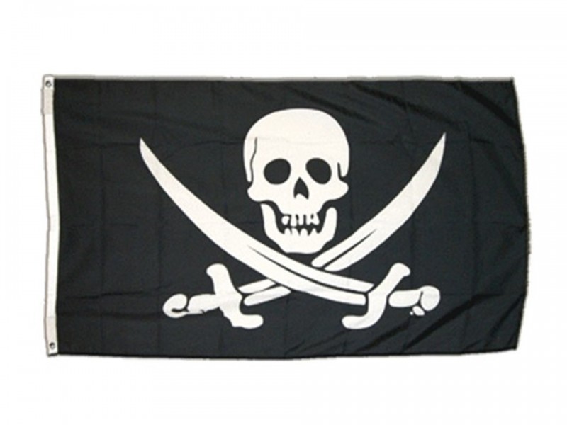 Drapeau pirate 2 epees, accessoire déco pour animation thème corsaires, pirates, Lille La Baule