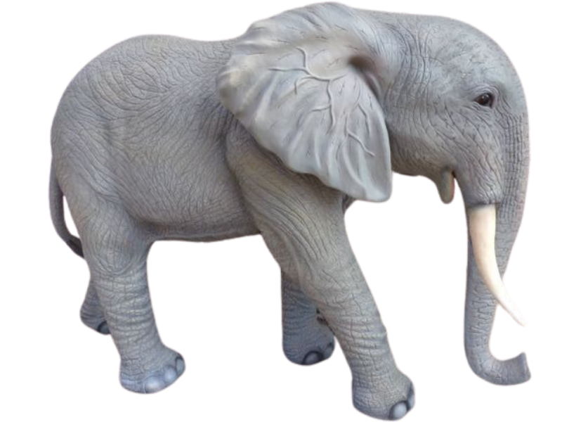 Location de décor : éléphant en résine pour une scénographie asiatique, avec livraison partout en France, Versailles, Paris.