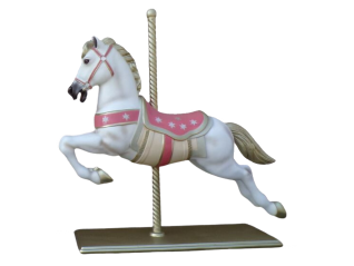 Cheval carrousel, scénographie féerique, pour soirée à thème. Livraison en France, Laval, Le Mans, Angers