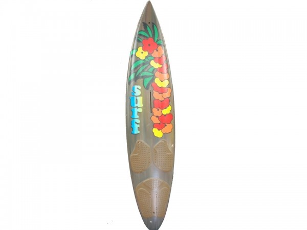 Planche exotique surf avec fleurs, matériel déco pour thème plage, exotique, livraison partout en France, Evreux Dreux
