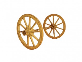 Roue bois avec essieu