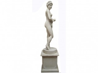 Statue antique "Vénus à la pomme" sur colonne, matériel décoratif pour soirée à thème Grèce antique, Athènes, Caen, Rouen