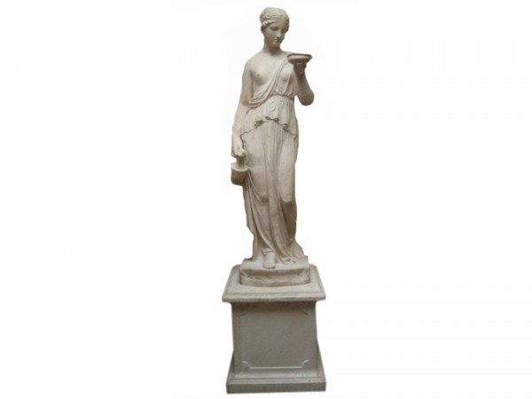 Statue antique "Vénus au pichet" sur colonne, décor athénien pour anniversaire, livraison partout en France, Rouen Lyon